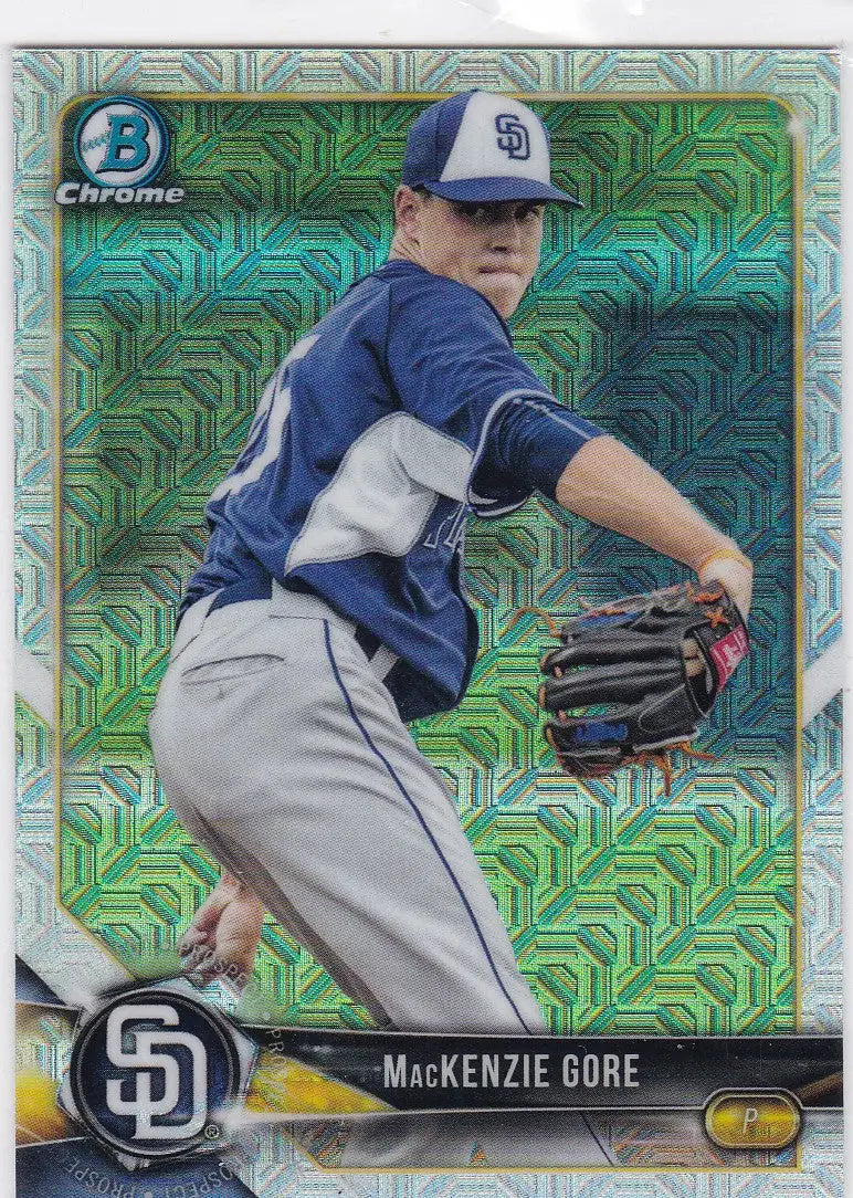 2018 Bowman Chrome MOJO MacKenzie Gore baseball card BCP131 MacKenzie Gore San Diego Padres