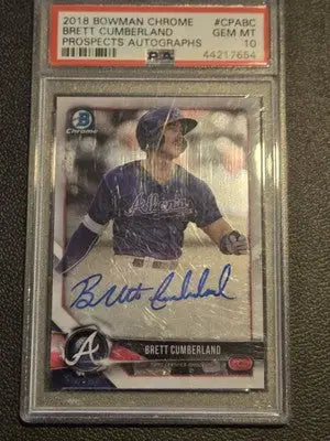 Brett Cumberland Bowman Chrome prospects autographs autographed baseball card PSA 10