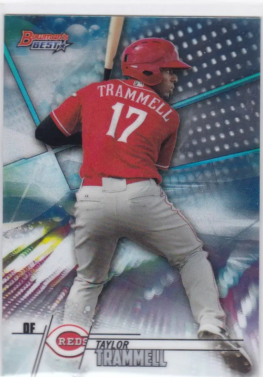Baseball card of Taylor Trammell Cincinnati Reds jersey number 17 Bowmans Best Prospects