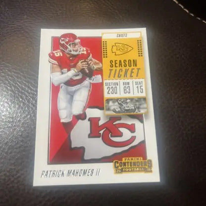 Patrick Mahomes II 2018 Contenders football card for Kansas City Chiefs collection