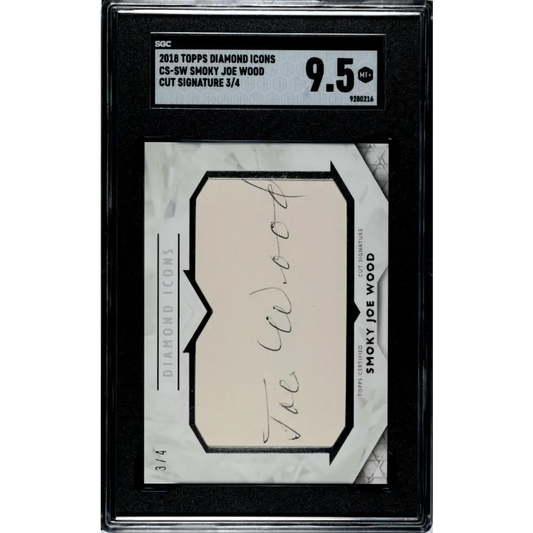 2018 Diamond Icons #CS-SW Smoky Joe Wood SGC 9.5 MINT+ Auto 3/4 Boston Red Sox Baseball Card