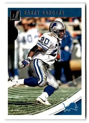 Barry Sanders trading card from 2018 Donruss #102 showcasing the legendary player