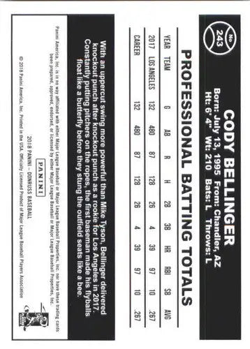 2018 Donruss #243 Cody Bellinger NM-MT Dodgers Retro 1984 - Trading Cards