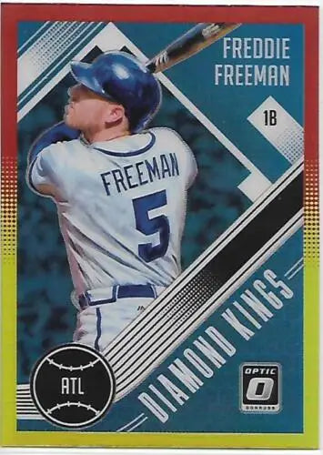 Freddie Freeman 2018 Donruss Optic Red and Yellow #23 baseball card with original gloss