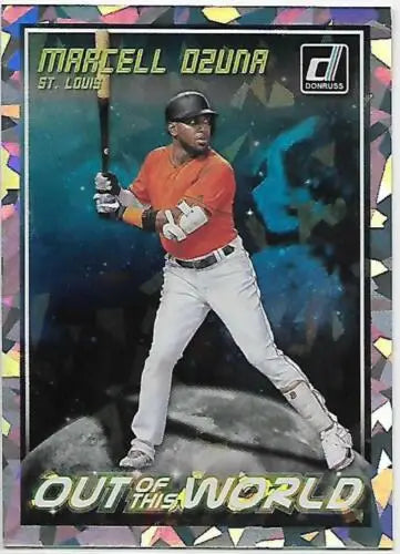 2018 Donruss Marcell Ozuna baseball card with original gloss, NM-MT Cardinals collectible