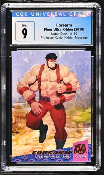 Graded trading card of Professor Xavier Hidden Message in red attire, CGC 9 Mint