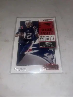 Tom Brady football card from 2018 Panini Contenders Season Ticket Patriots Mint