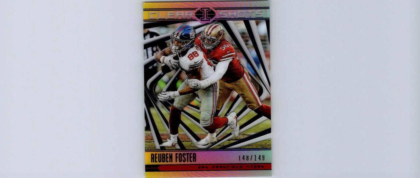 Reuben Foster Clear Shots football card 2018 Panini Illusions #CS-RF Blue #/149
