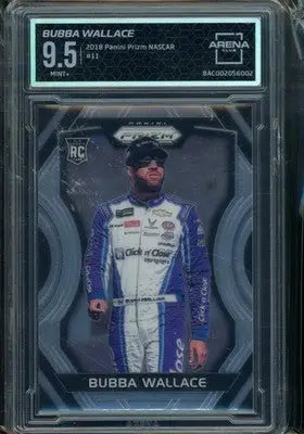 2018 Panini Prizm NASCAR Bubba Wallace #11 RC Racing Arena Club 9.5