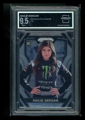 2018 Panini Prizm NASCAR Hailie Deegan #30 RC Racing Arena Club 9.5