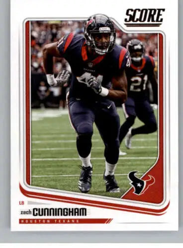 Football trading card of Zach Cunningham running with the ball, original gloss finish