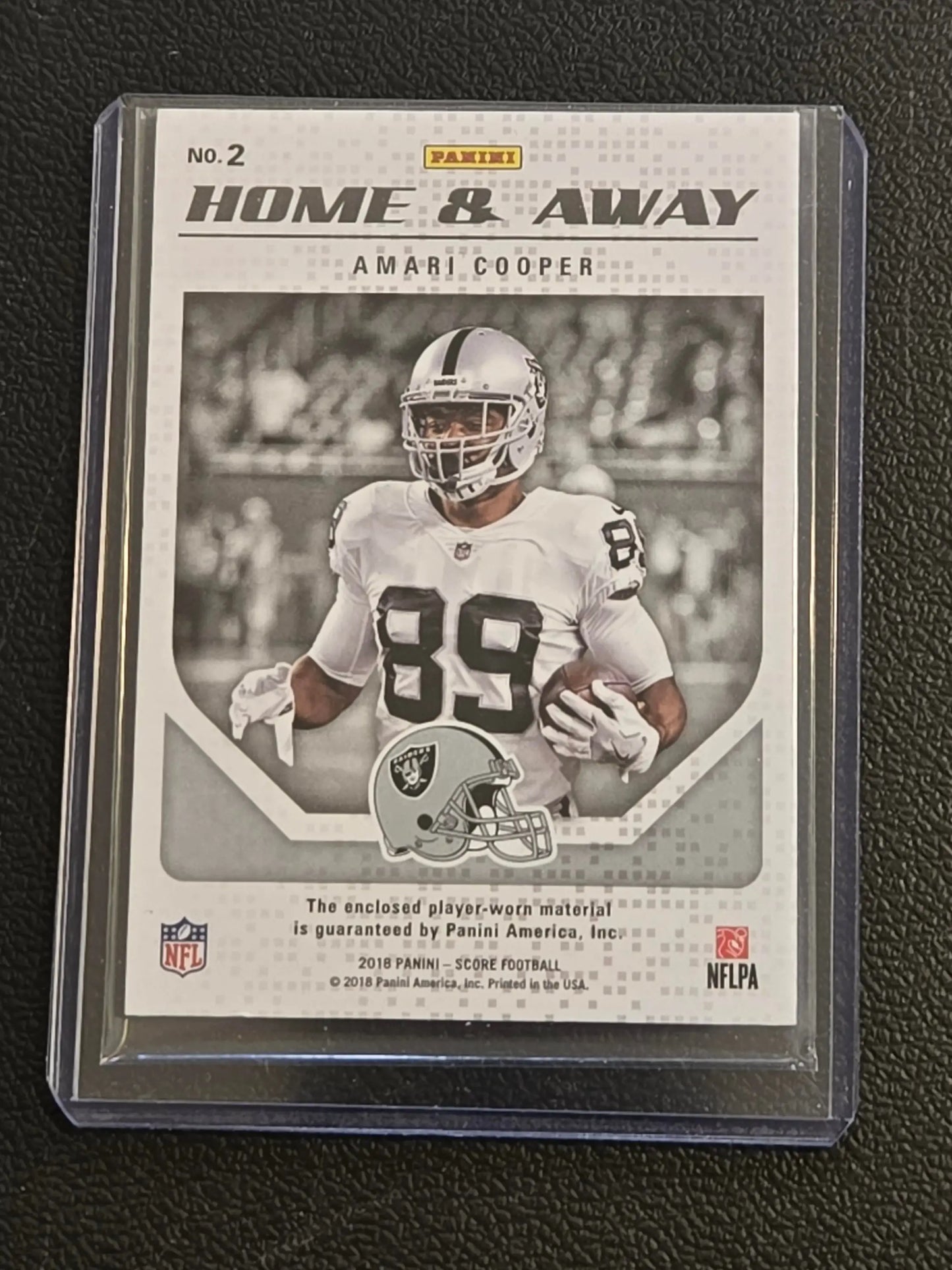 Amari Cooper football trading card from 2018 Score showcasing home and away jerseys