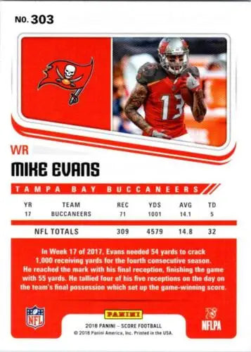 Mike Evans 2018 Score #303 football card in original gloss, NM-MT Buccaneers