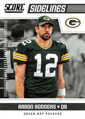 Aaron Rodgers 2018 Score Sidelines #14 NM-MT Packers football card with original gloss