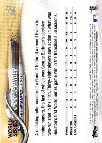 2018 Topps #154 George Springer NM-MT Astros ID:8044