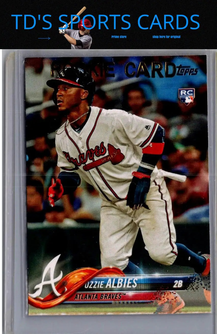 Ozzie Albies baseball card from 2018 Topps #276 showcasing Ozzie Albies memorabilia