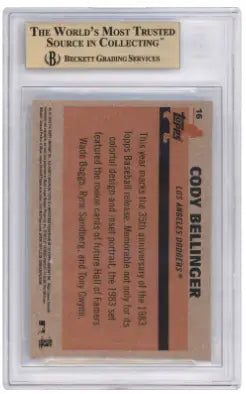 Graded Cody Bellinger baseball card from 2018 Topps Silver Pack Chrome collection