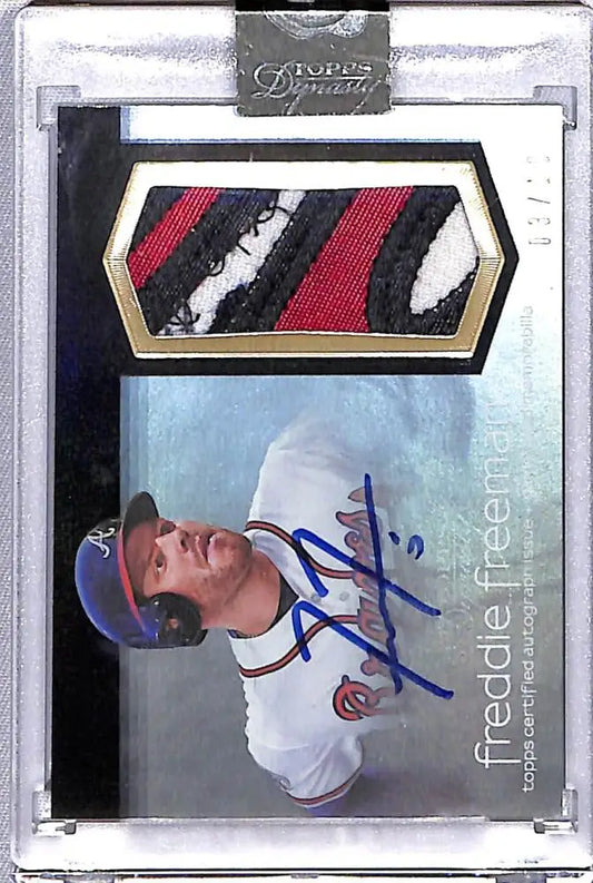 Freddie Freeman autographed baseball card from 2018 Topps Dynasty Atlanta Braves