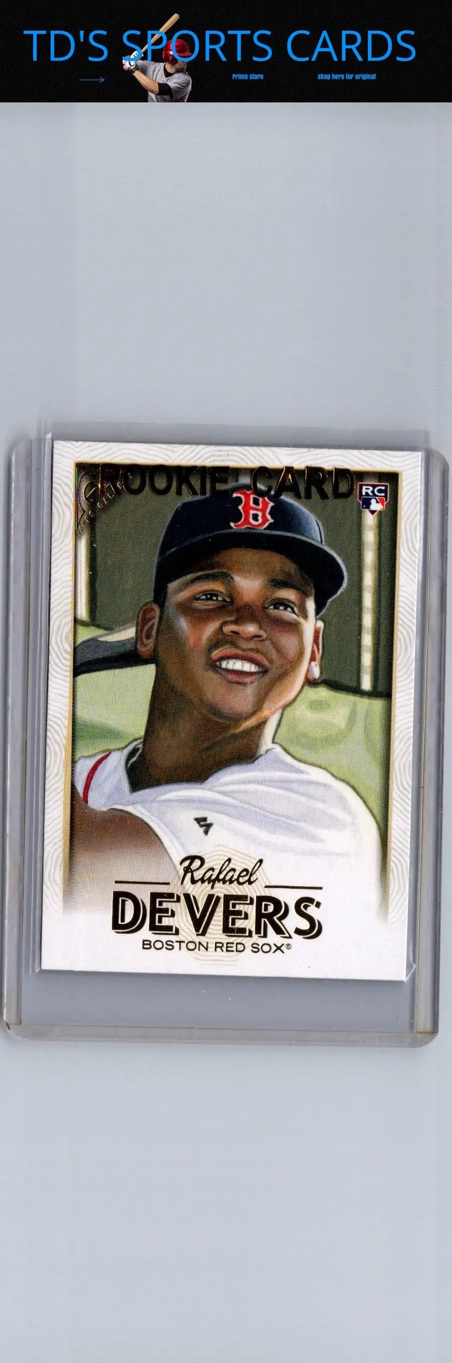 Rafael Devers rookie card from 2018 Topps Gallery series display