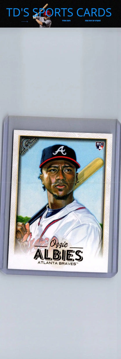 Ozzie Albies baseball card from 2018 Topps Gallery series, collectible sports memorabilia