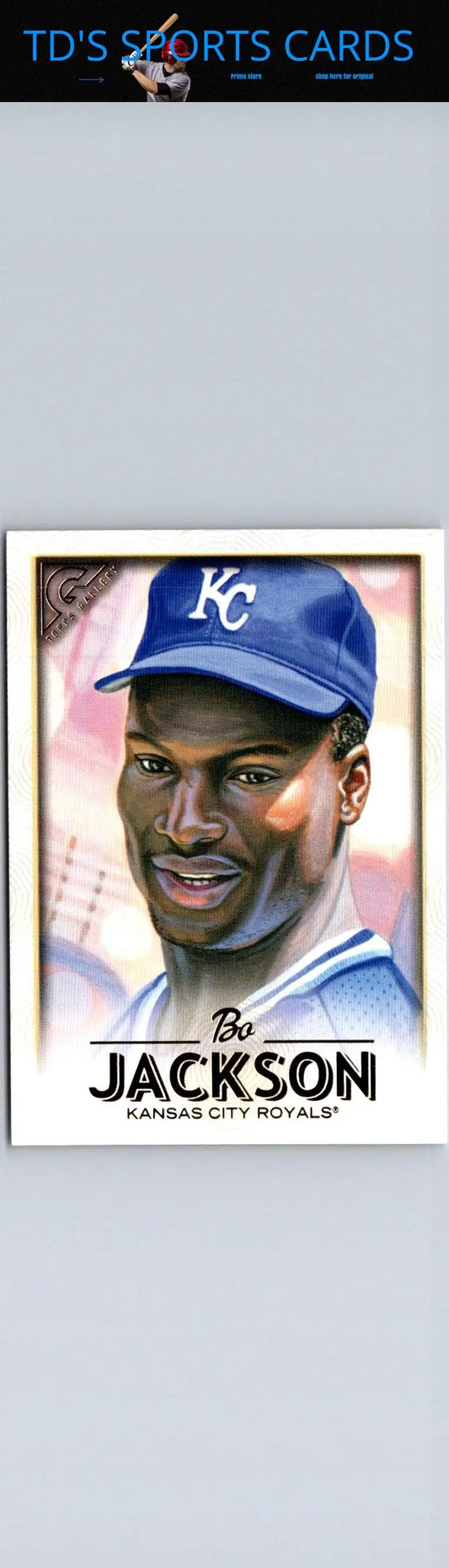 2018 Topps Gallery Bo Jackson baseball card featuring iconic sports collectible