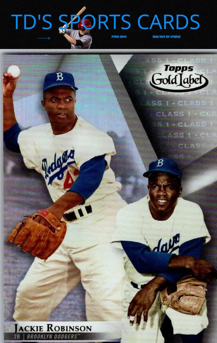 2018 Topps Gold Label Jackie Robinson baseball card for collectors and fans
