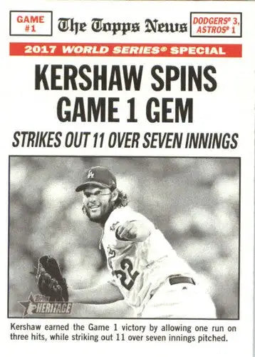 2018 Topps Heritage #162 Game 1 NM-MT Dodgers - Trading Cards