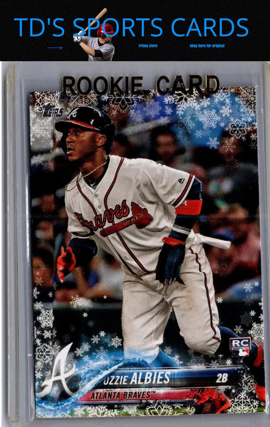 Ozzie Albies rookie card from 2018 Topps Holiday HMW140 Ozzie Albies collection