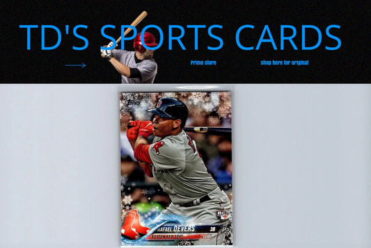 2018 Topps Holiday HMW67 Rafael Devers baseball card featuring Rafael Devers with HMW67 Rafael design
