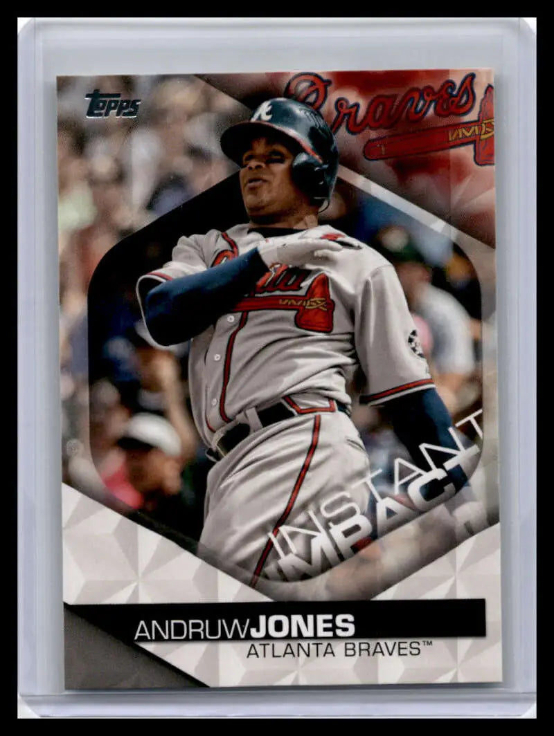 Andruw Jones Atlanta Braves Baseball Card in gray uniform at bat 2018 Topps edition