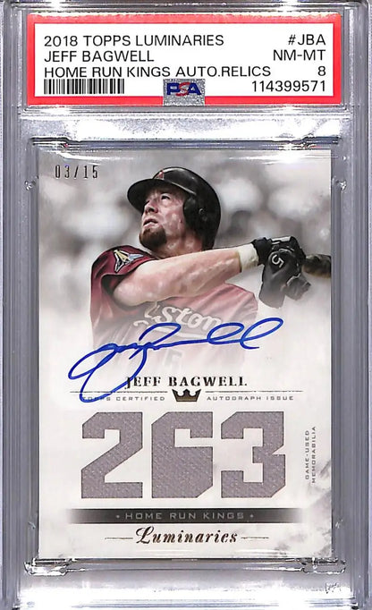 Graded Jeff Bagwell autographed baseball card from 2018 Topps Luminaries Home Run Kings