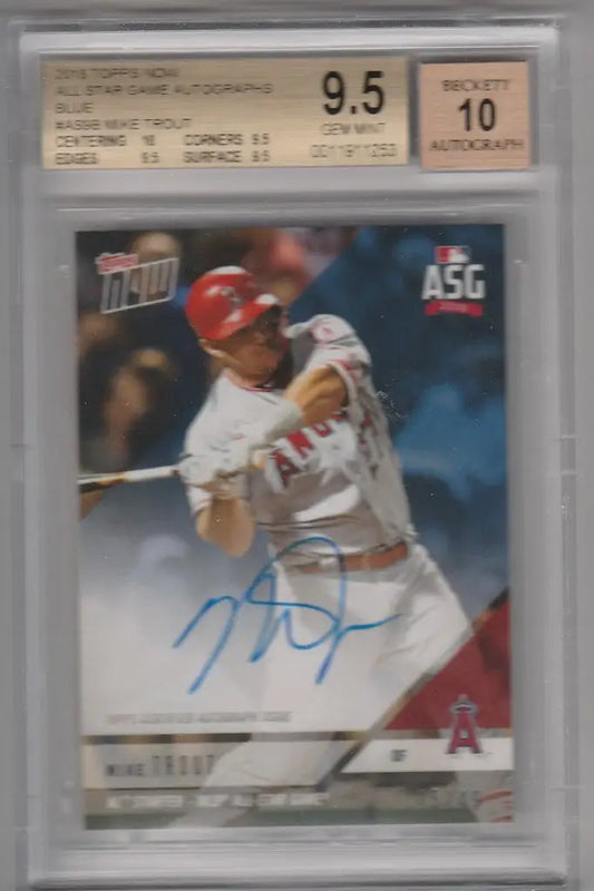 Graded 2018 Topps Now Blue Mike Trout BGS 9.5 All Star Game Autographs baseball card
