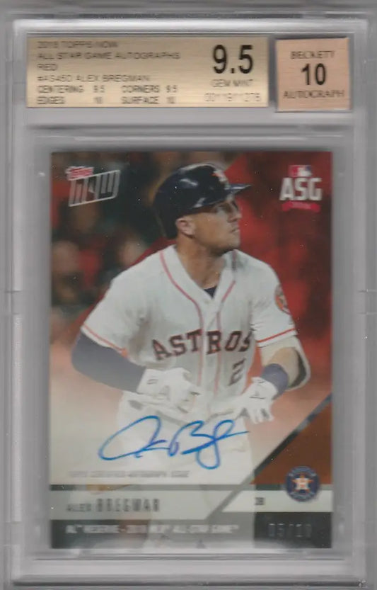 Graded baseball card of Alex Bregman BGS 9.5 from Star Game Autographs AS45