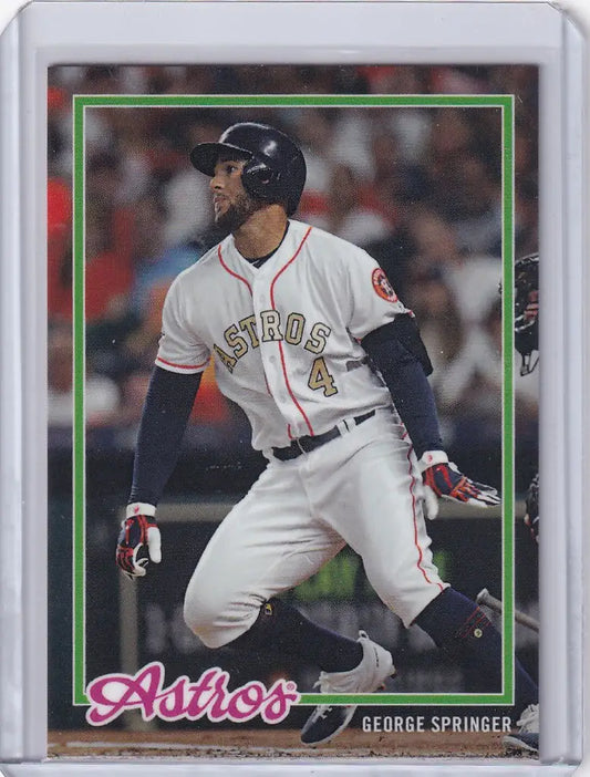 Baseball card of George Springer Houston Astros in batting stance from 2018 Topps On Demand