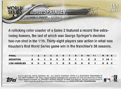 2018 Topps Rainbow Foil #154 George Springer NM-MT Astros ID:15785 - Baseball Card