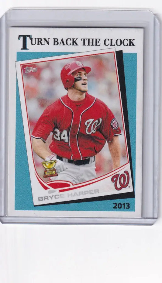 Baseball card of Bryce Harper Washington Nationals from Topps Throwback Thursday TBT
