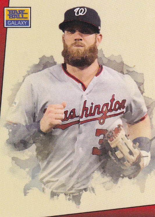 Bryce Harper Washington Nationals player with beard in Topps Throwback Thursday TBT card