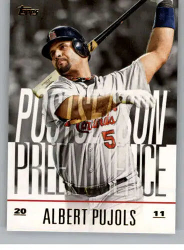 2018 Topps Update Postseason Preeminence #PO-19 Albert Pujols baseball card with original gloss