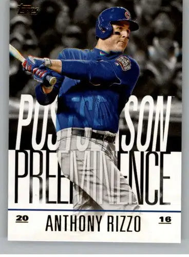 2020 Topps baseball card featuring Anthony Rizzo from Topps Update Postseason Preeminence