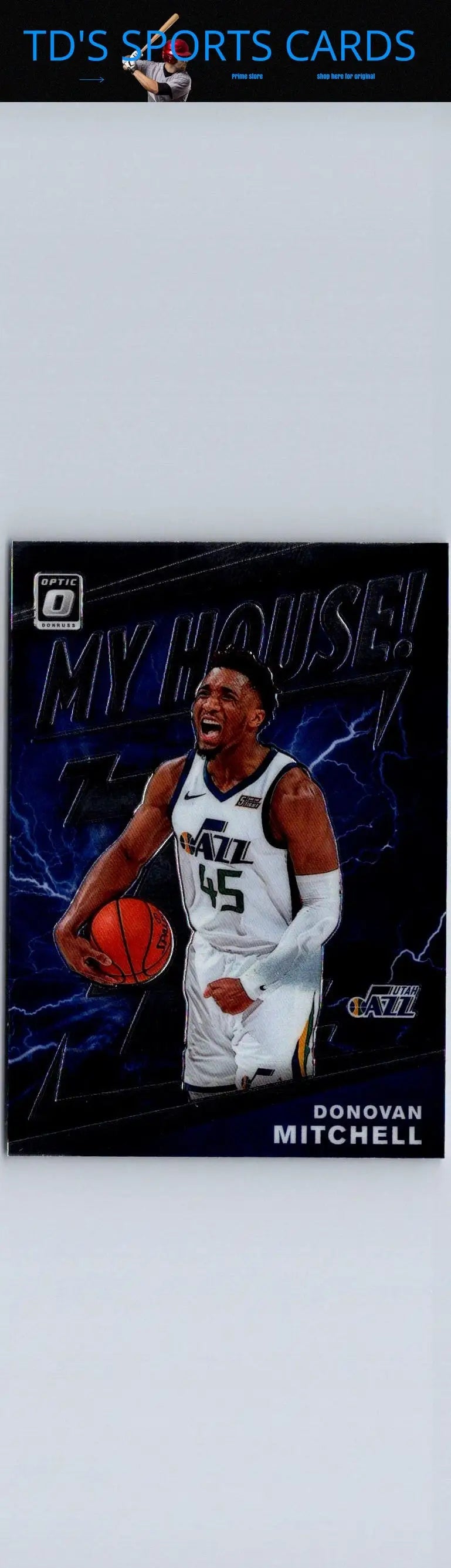 Donovan Mitchell 2019-20 Donruss Optic My House! Purple basketball trading card