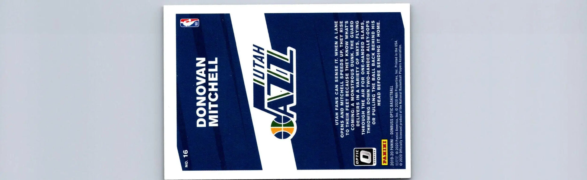 Donovan Mitchell basketball card from 2019-20 Donruss Optic My House Purple edition