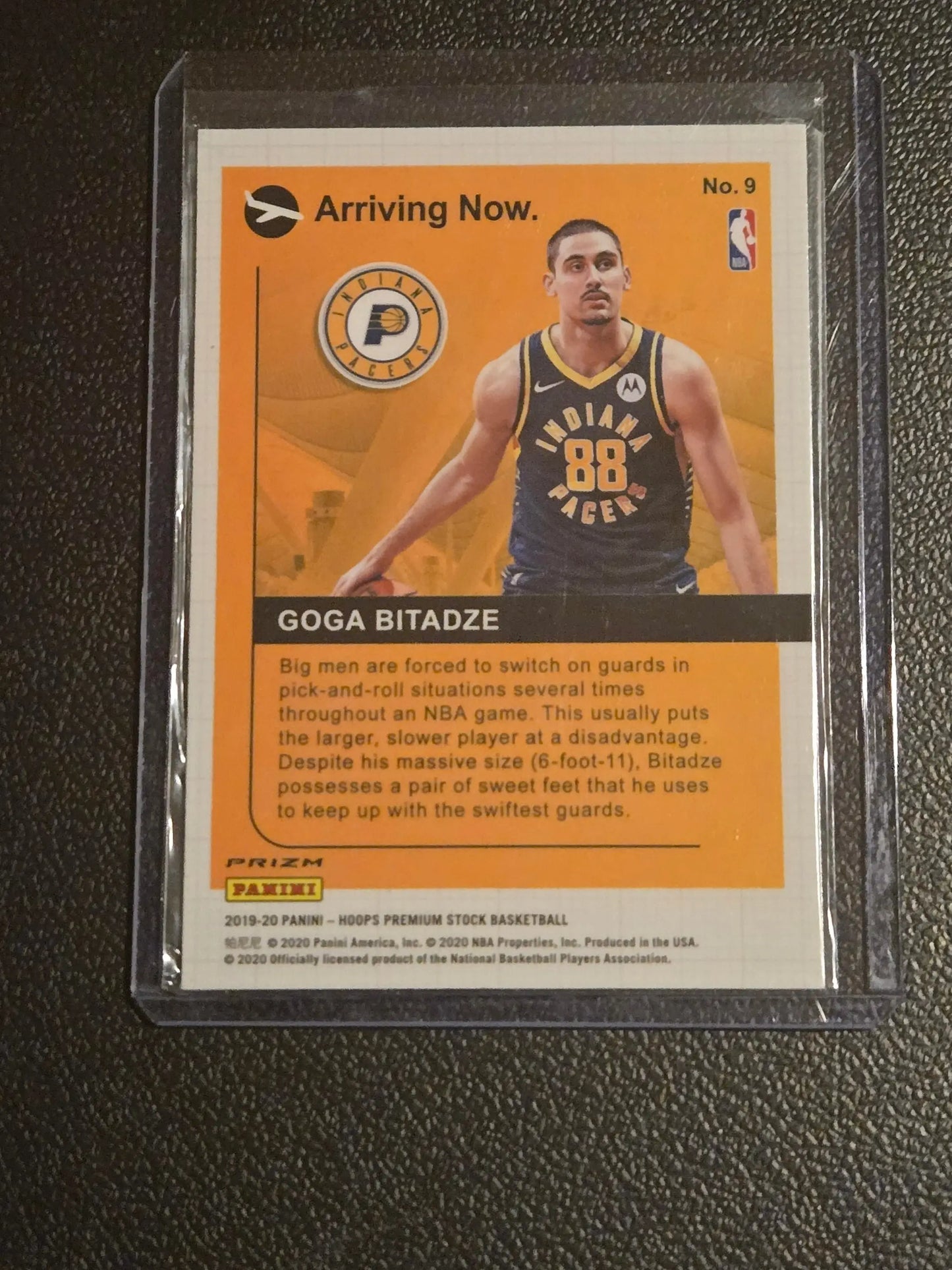 Basketball trading card featuring Goga Bitadze arriving now from Hoops Premium Stock series