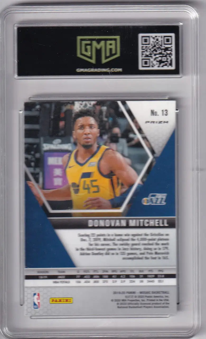 Mosaic Green GMA Donovan Mitchell basketball card from 2019-20 Mosaic Green series