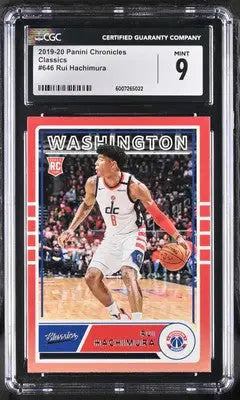 Graded Rui Hachimura basketball card from Panini Chronicles Rui Hachimura series