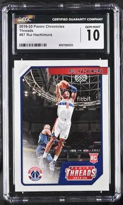 Graded Panini Chronicles Rui Hachimura basketball card from 2019-20 Panini Chronicles series