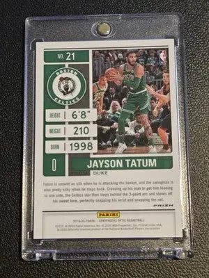 Jayson Tatum basketball card from Panini Contenders Optic 2019-20 Jayson Tatum Red