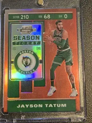 Jayson Tatum basketball card from Panini Contenders Optic 2019-20 Jayson Tatum Red