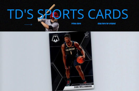 Zion Williamson basketball card from 2019-20 Panini Mosaic trading cards collection