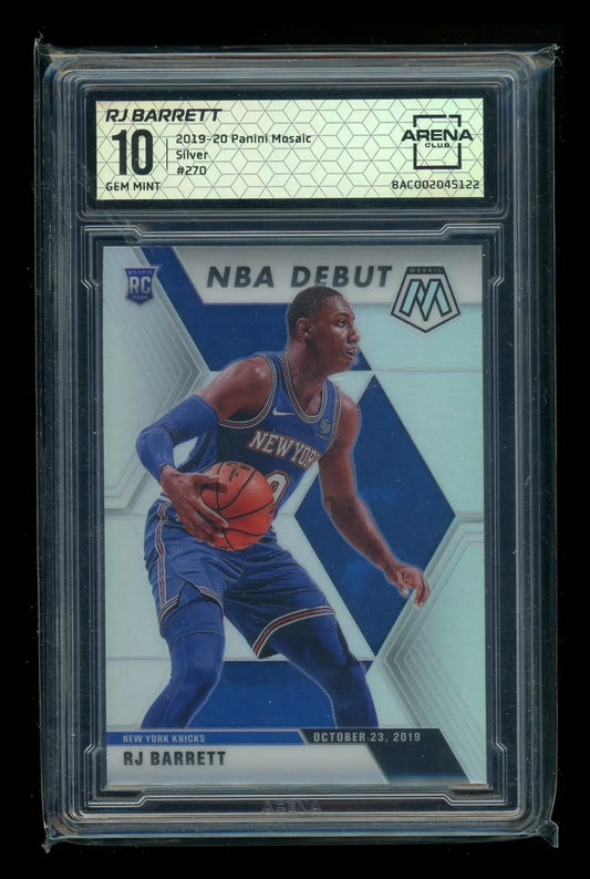 Mosaic RJ Barrett 2019-20 Panini Mosaic Silver Arena Club Basketball Card Gem Mint 10