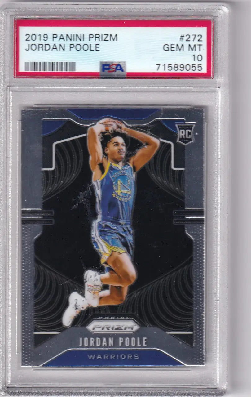 Graded Jordan Poole PSA 10 rookie card from 2019-20 Panini Prizm, Golden State Warriors